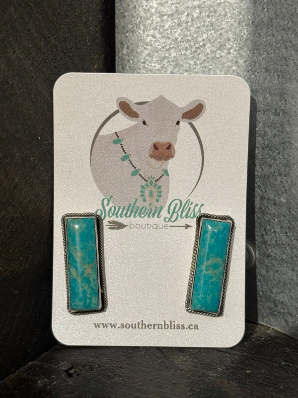 Turquoise Bar Earrings