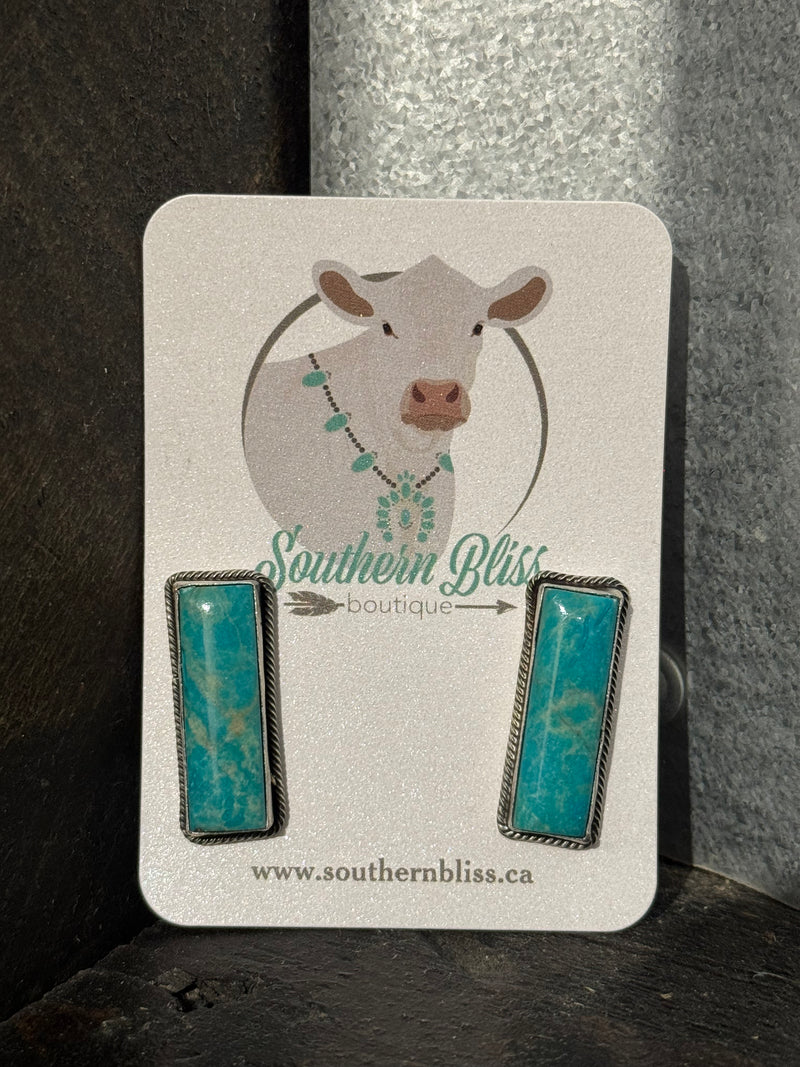 Turquoise Bar Earrings
