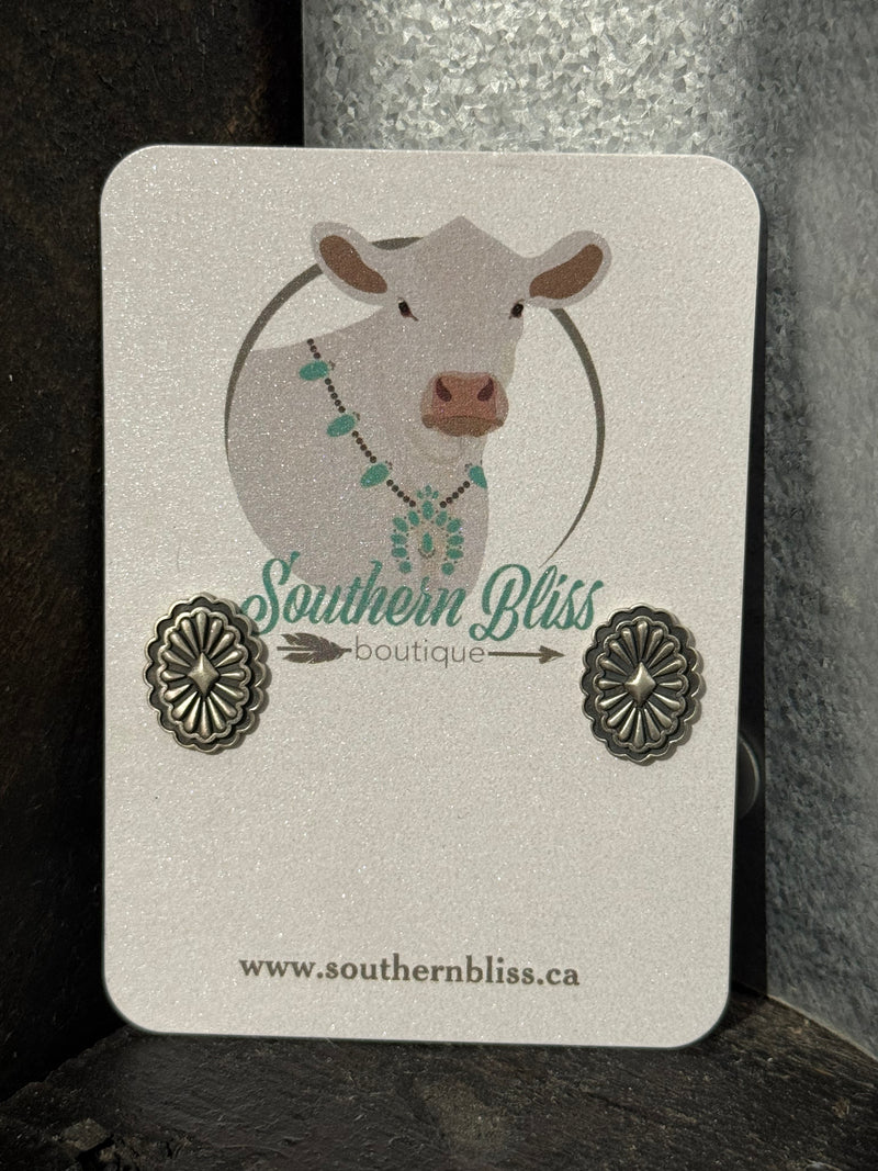 Concho Sterling Silver Stud Earrings