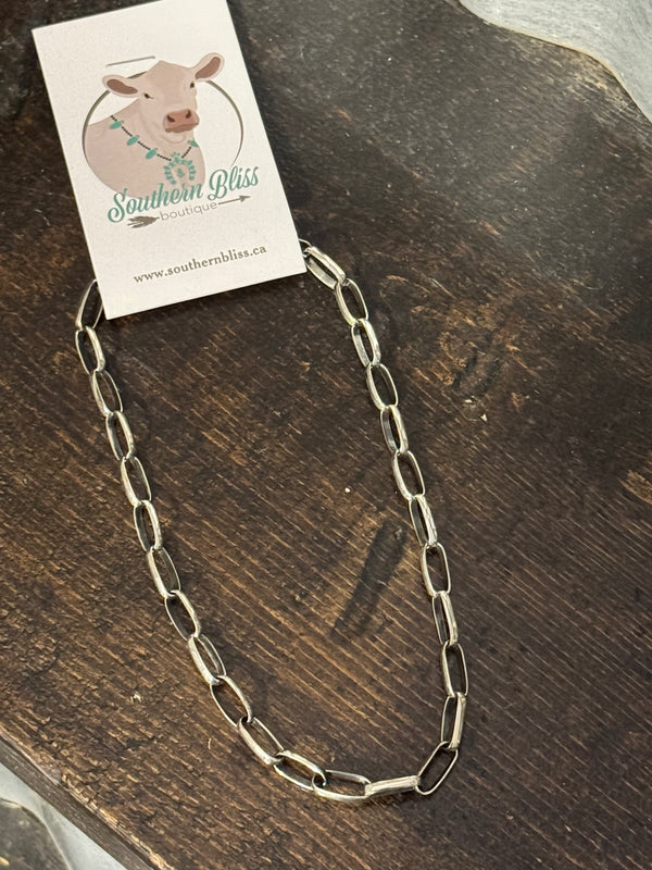 18” Paperclip Chain Sterling Silver Necklace