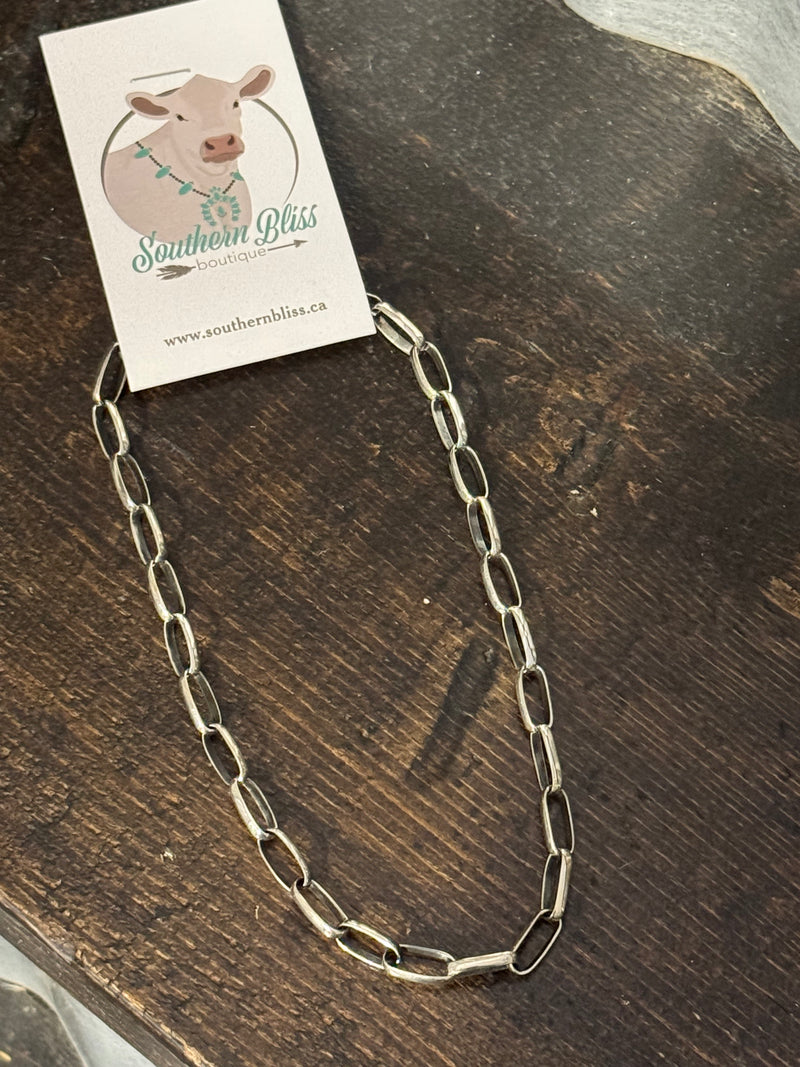 14” Paperclip Chain Sterling Silver Necklace